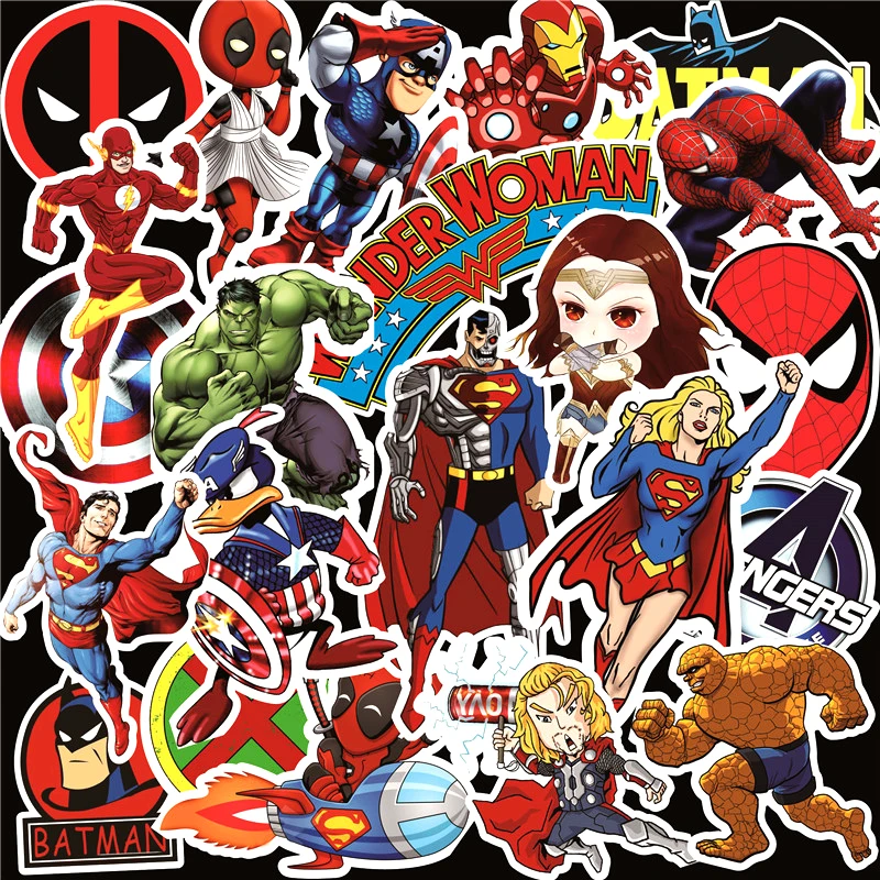 50 шт. наклейки Marvel супер герои для самодельный скейтборд мотоцикл багаж ноутбук