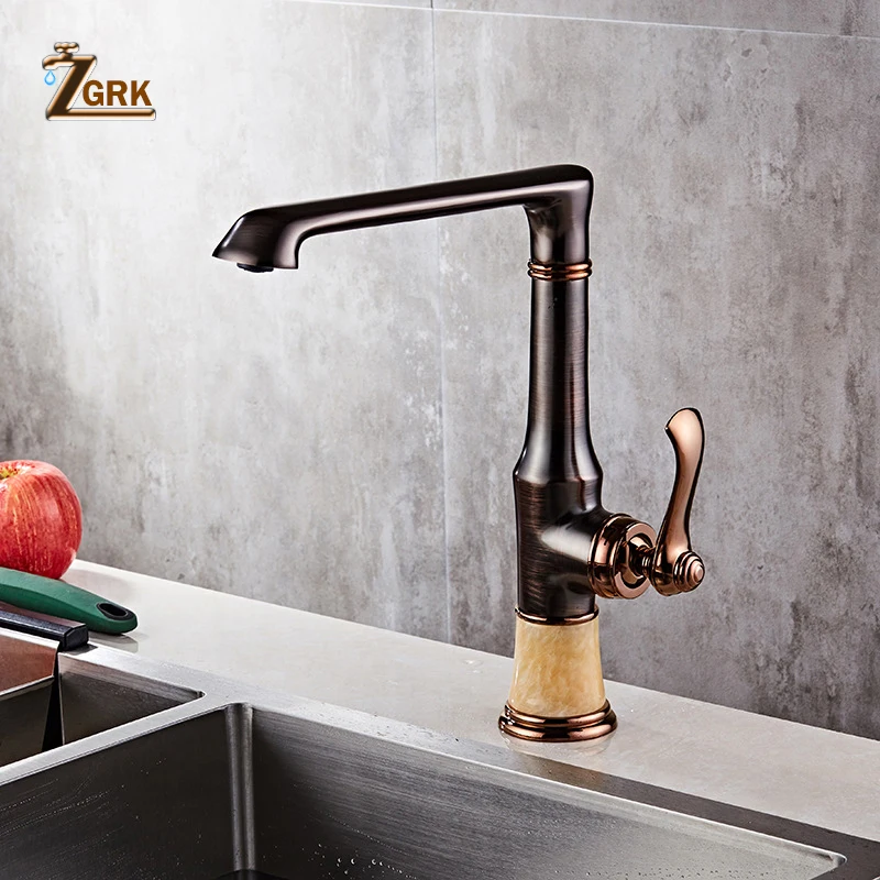 zgrk kitchen faucets contemporary oil rubbed bronze kitchen sink faucet high spout deck mounted mixer hot cold water tap crane free global shipping
