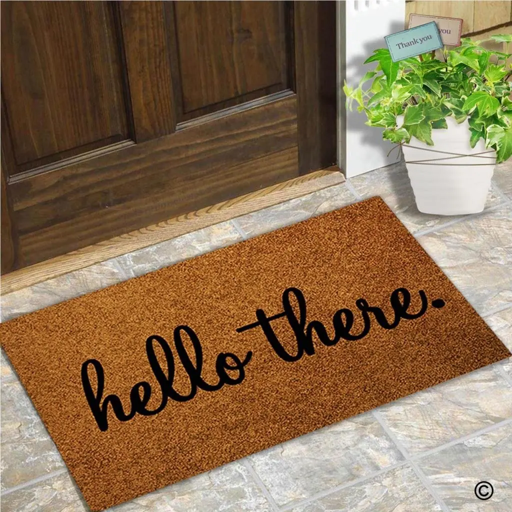 Дверной коврик входной напольный Hello There разработан Забавный крытый дверной