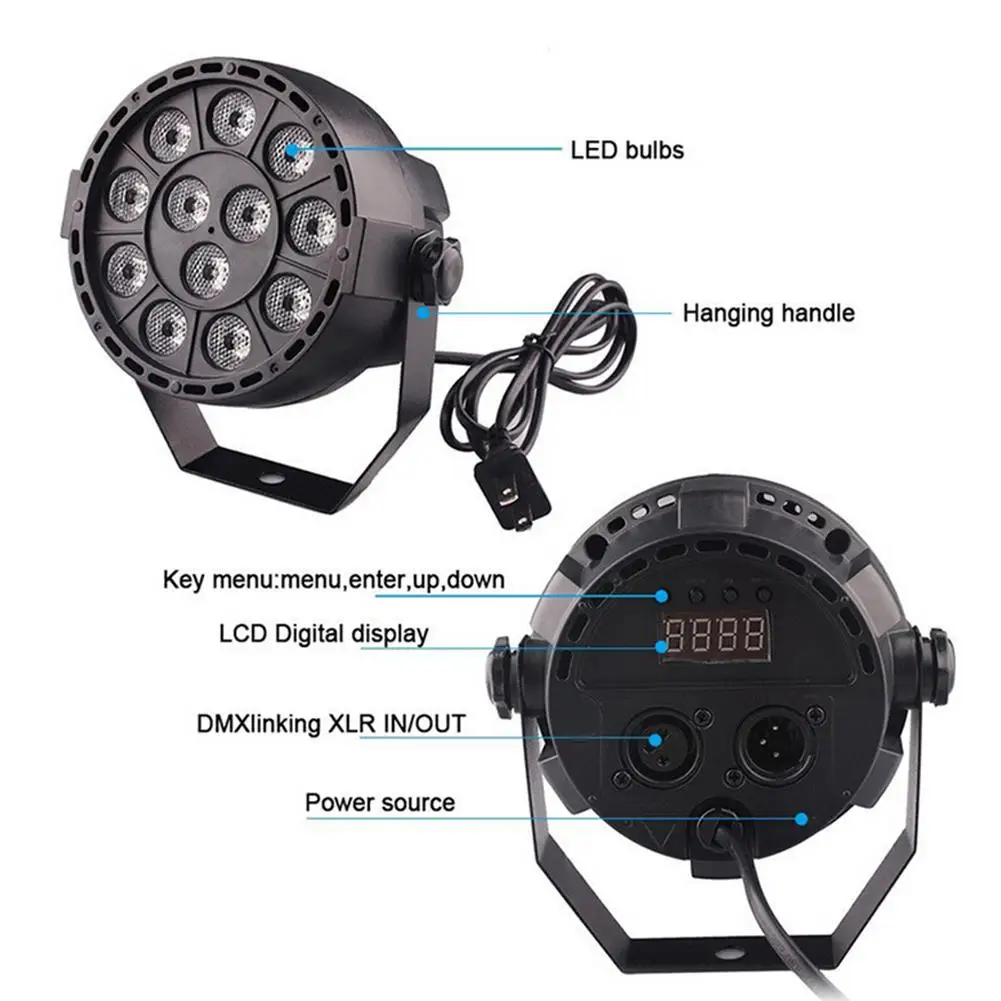 12W Violet 12LED Sound Active Led Stage DMX512 7CH Par Light For KTV Party DJ Disco Show | Лампы и освещение