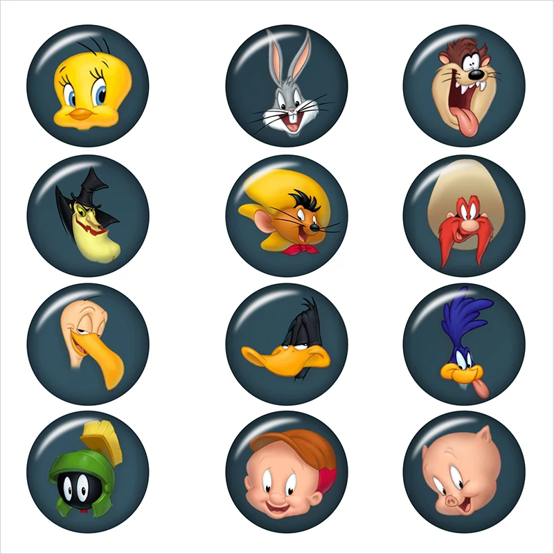 Стеклянная кнопка с мультяшным кроликом Looney Tunes ювелирные изделия сделай сам