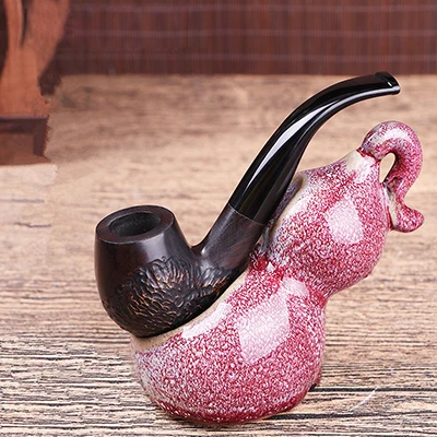 pipe 12 Деревянные трубы курительные аксессуары для трубок Briar дерево изогнутый тип трубы Резьба Трубы мужчины подарок дымовой фильтр для табачных сигарет держатель - Цвет: pipe 12