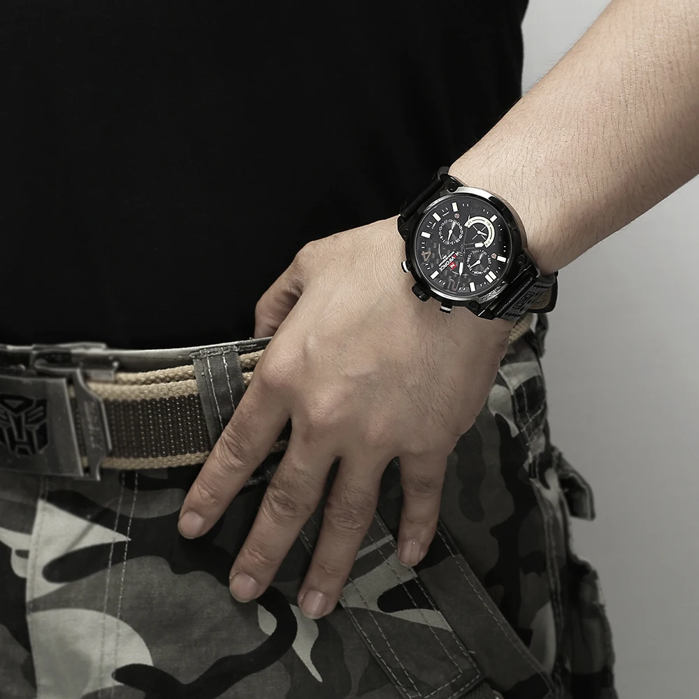 NAVIFORCE оригинальные Роскошные брендовые военные кварцевые часы мужские