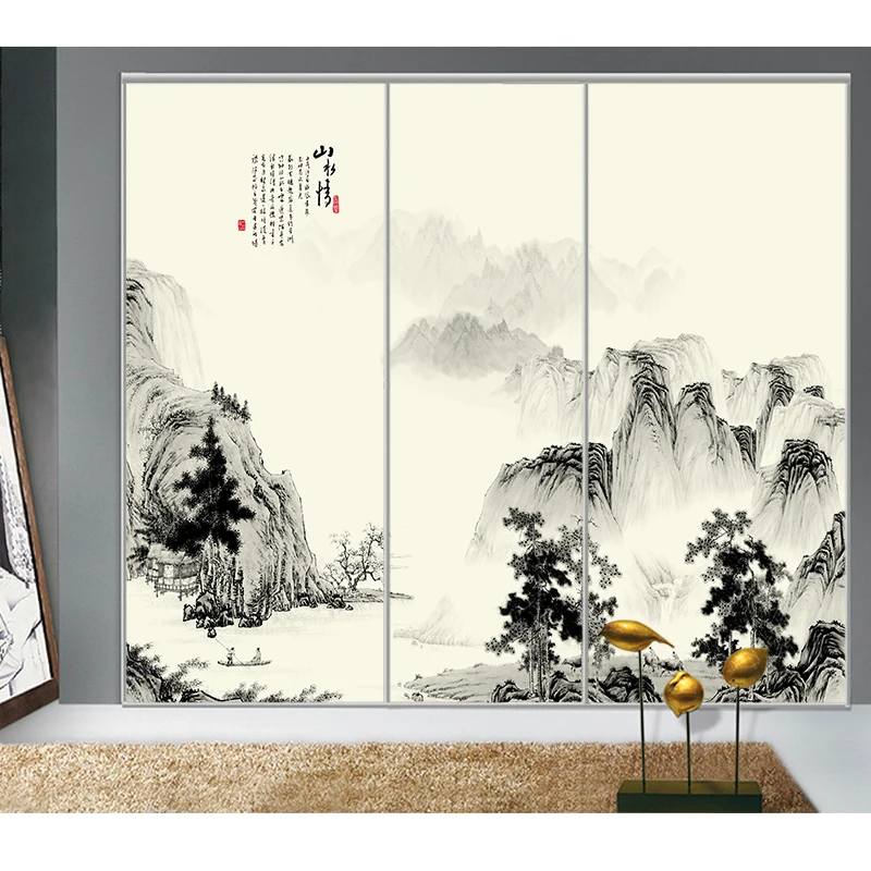 Заказной размер пейзаж живопись раздвижные двери стикер окна стекло наклейка