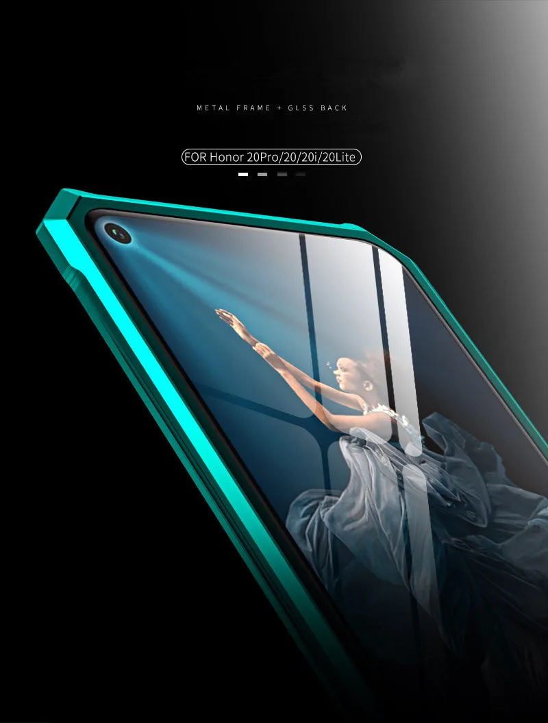 Роскошный металлический защитный чехол-бампер для huawei Honor 20 Pro, чехол, прозрачная задняя крышка для телефона huawei Honor 20 Lite, чехол 20Pro 20i