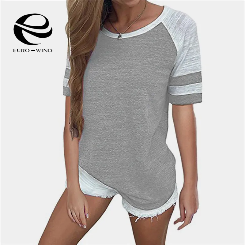 Женская футболка с круглым вырезом Повседневная коротким рукавом и S-5XL лето 2019 |