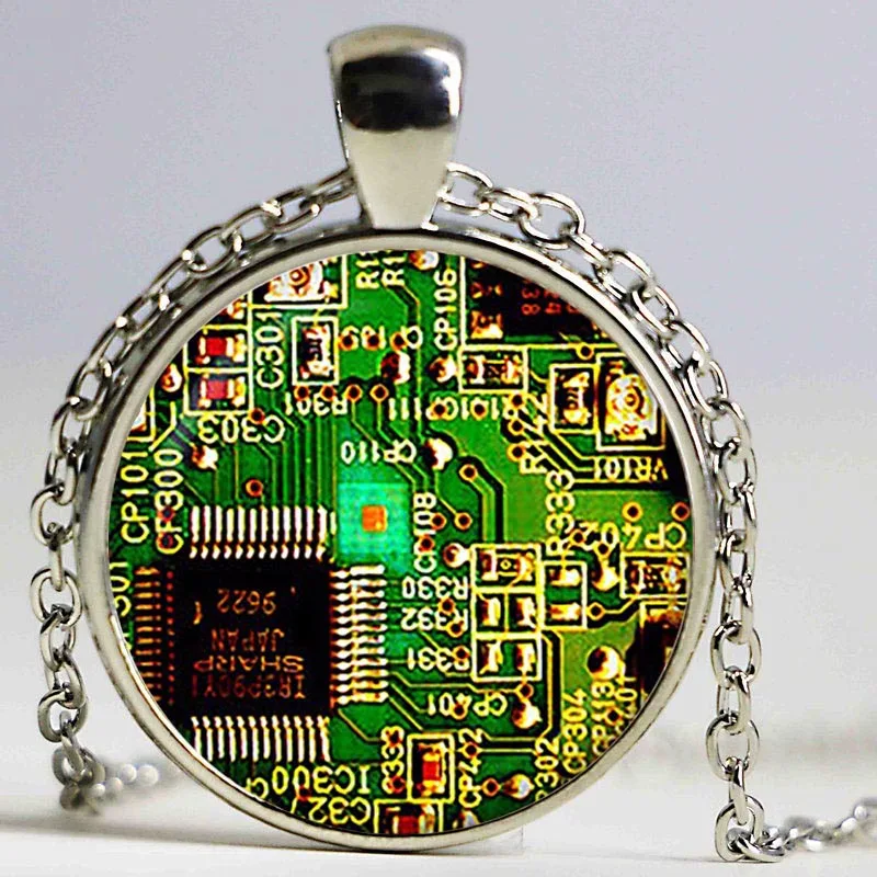 Подвеска для печатной платы. Печатная плата ожерелье в виде электронной