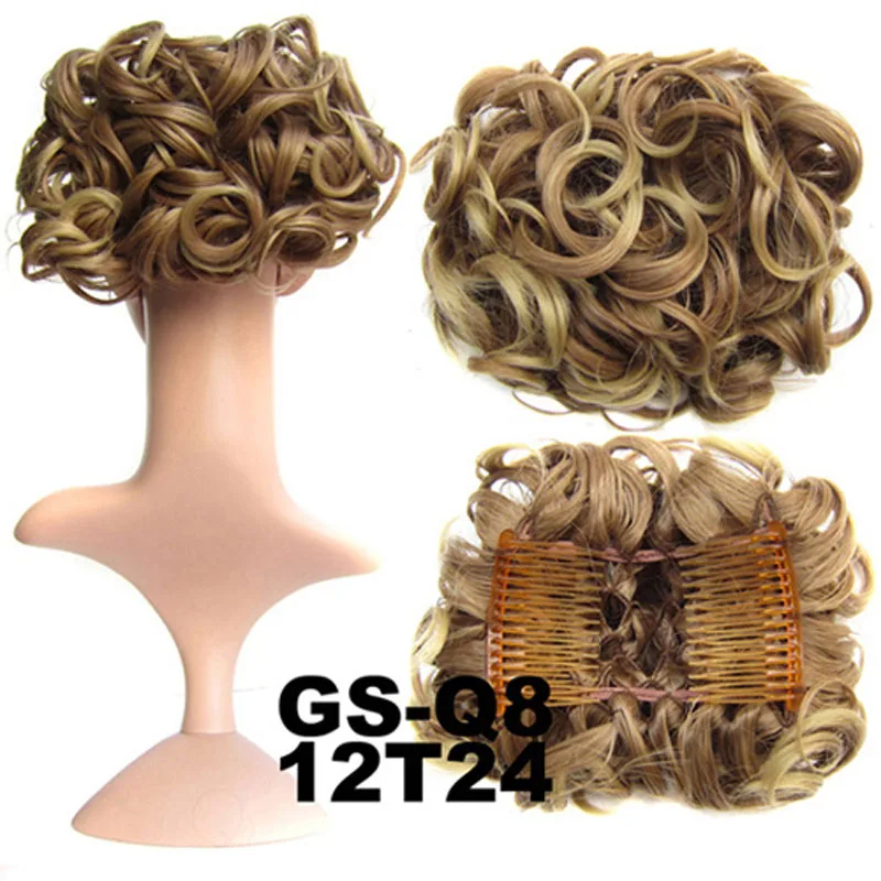 Jeedou Updos синтетические волосы шиньон с зажимом для наращивания волос смешанные цвета волосы булочка пусковая кудрявая шиньон свадебные волосы Updos для элегантных
