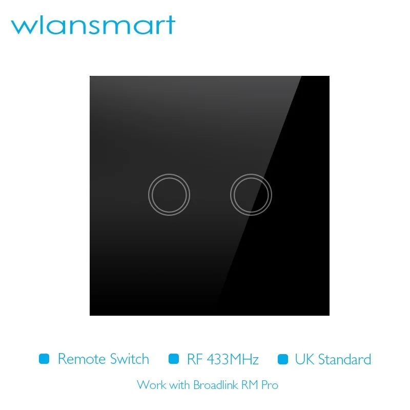 Wlansmart стандарт Великобритании 2Gang RF433 переключатель wireles дистанционное