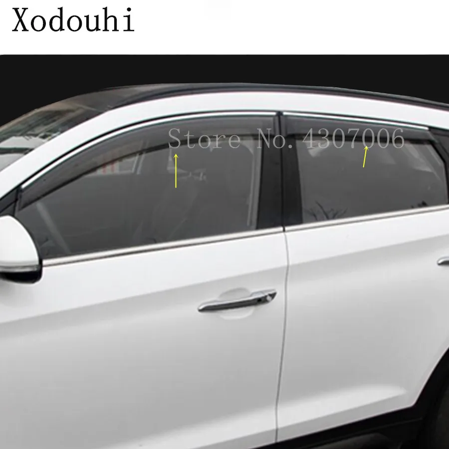 

4 шт., пластиковые накладки на окна для Hyundai Tucson 2015 2016 2017 2018