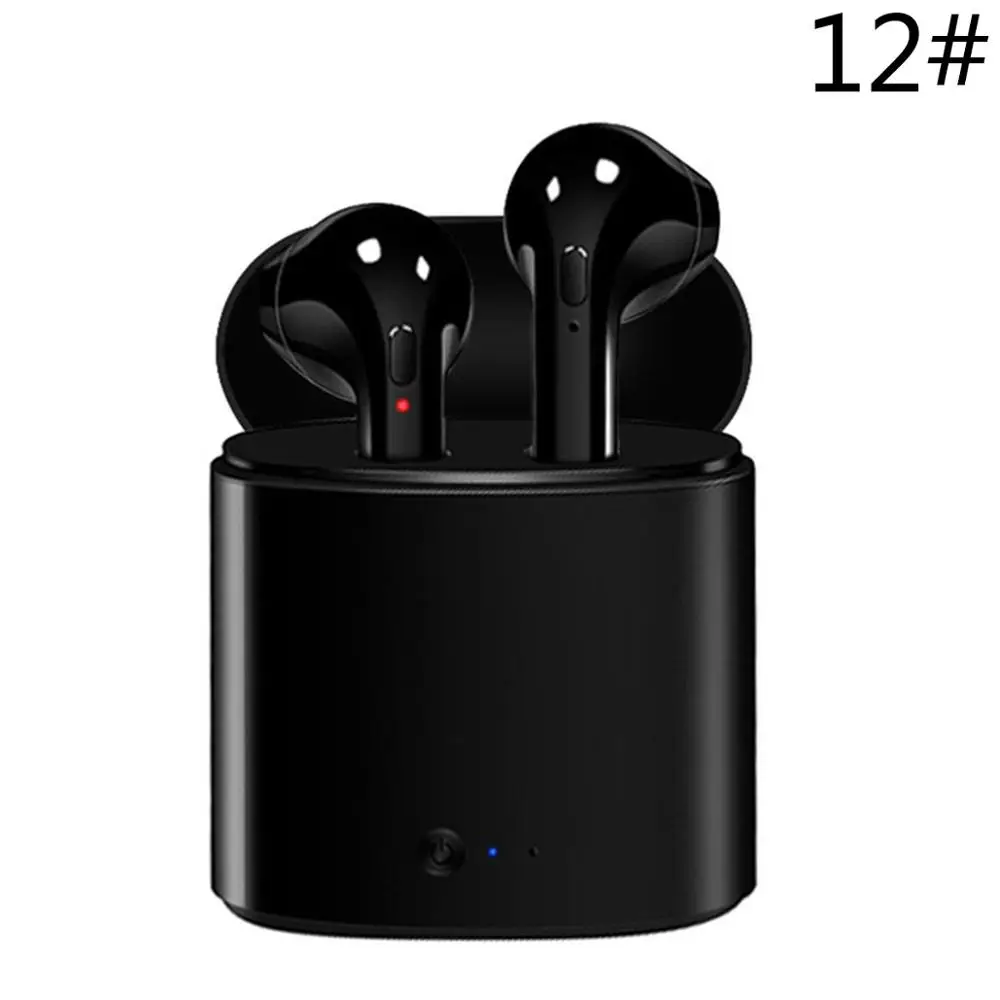 2 black with box Bluetooth беспроводные наушники i7s TWS Bluetooth Беспроводные наушники с микрофоном спортивные стерео наушники с зарядным устройством - Цвет: 2 black with box