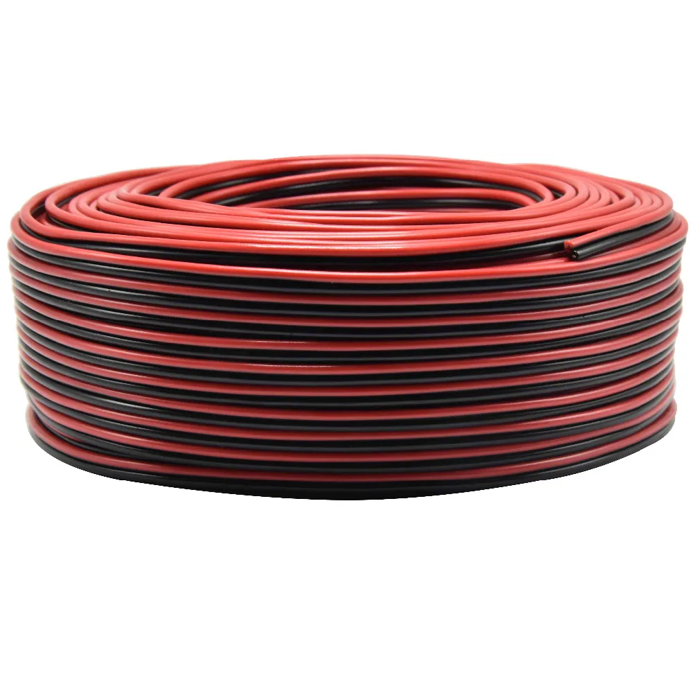2*0.16mm2 Динамик провод 2 Pin красные, черные светодиодный светильник линия подключения Медь автомобиль аудио кабель Динамик электрические кабели 5/10/20/50 м