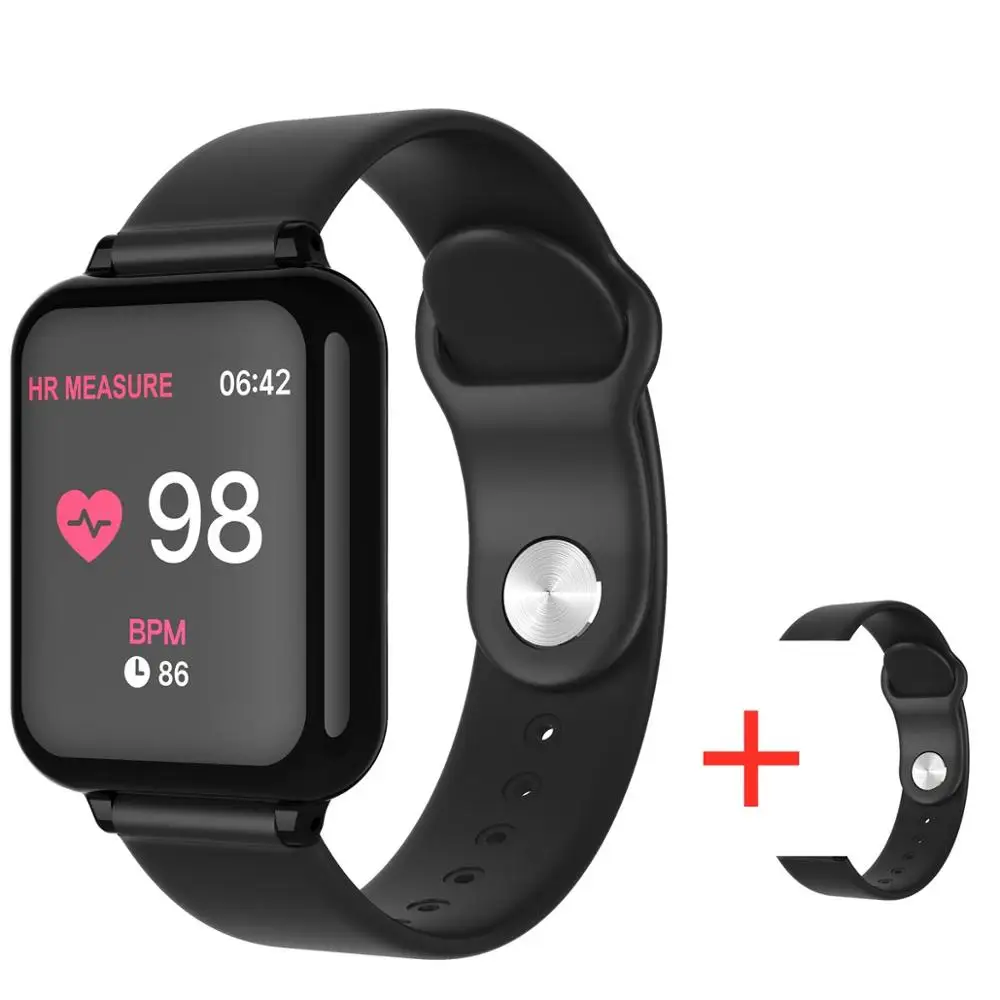 BK add 1 Black Strap B57 Смарт-часы водонепроницаемый монитор сердечного ритма кровяное давление несколько спортивный режим умные часы женские часы наручные мужские умные часы - Цвет: BK add 1 Black Strap