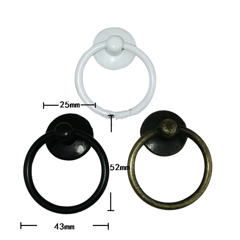 

Vintage Round Ring Furniture Door Pull Handle Zinc Alloy Cabinet Dresser Drawer Knobs Handle,52*43mm,1Pc