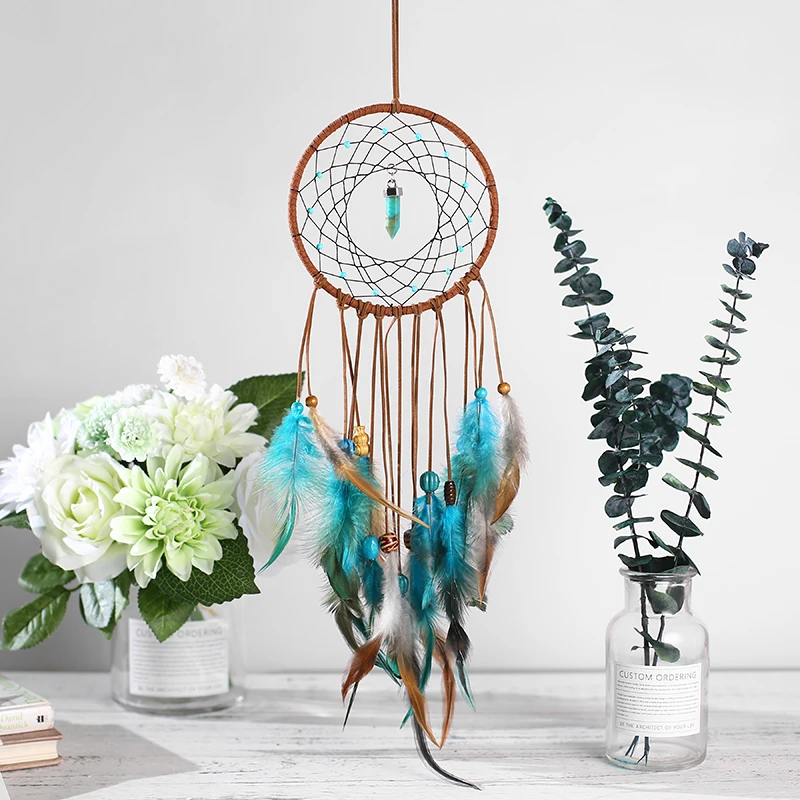 50cm Handmade Indian Style Dream Catcher Pendant For Home Wall Hanging Decoration Dreamcatchers Beads Feathers Large Wind Chimes