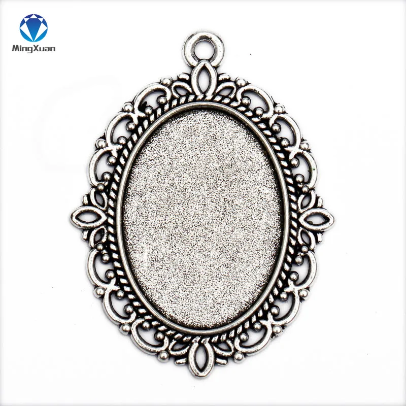 Antique Silver MINGXUAN 10 шт./лот 18x25 мм античное серебро/античная бронза тон Овальный филигранный рамки Камея Настройки - Цвет: Antique Silver