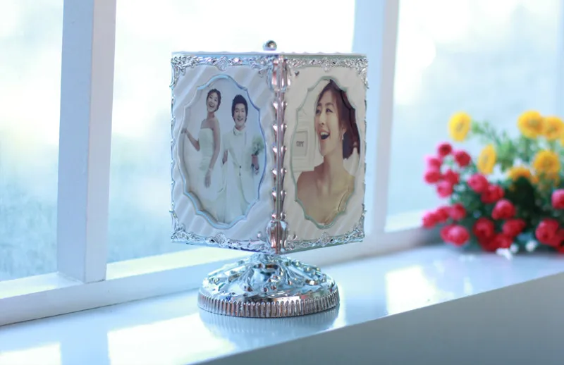 Креативная вращающаяся музыкальная шкатулка 5 дюймов фоторамка европейская