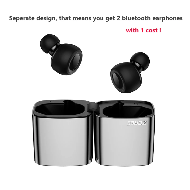 Airoha 1526p chip V5.0 wireless bluetooth earphone human engineering design HIFI stereo sound earbuds with 500mAh charging box |