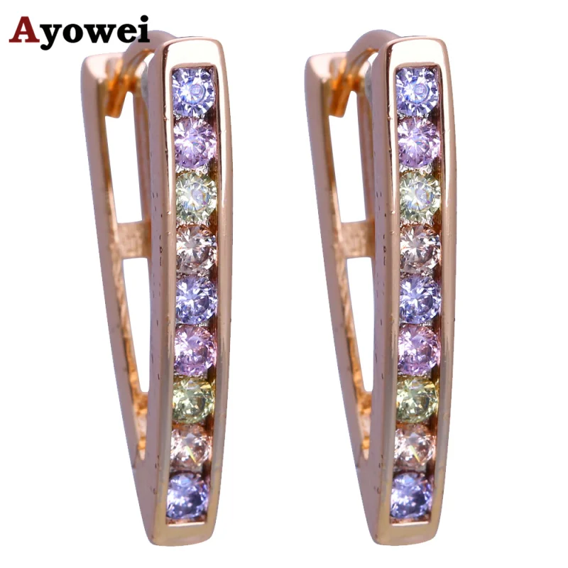 Женские серьги-кольца с кристаллами Ayowei желтые золотистые Винтажные Украшения