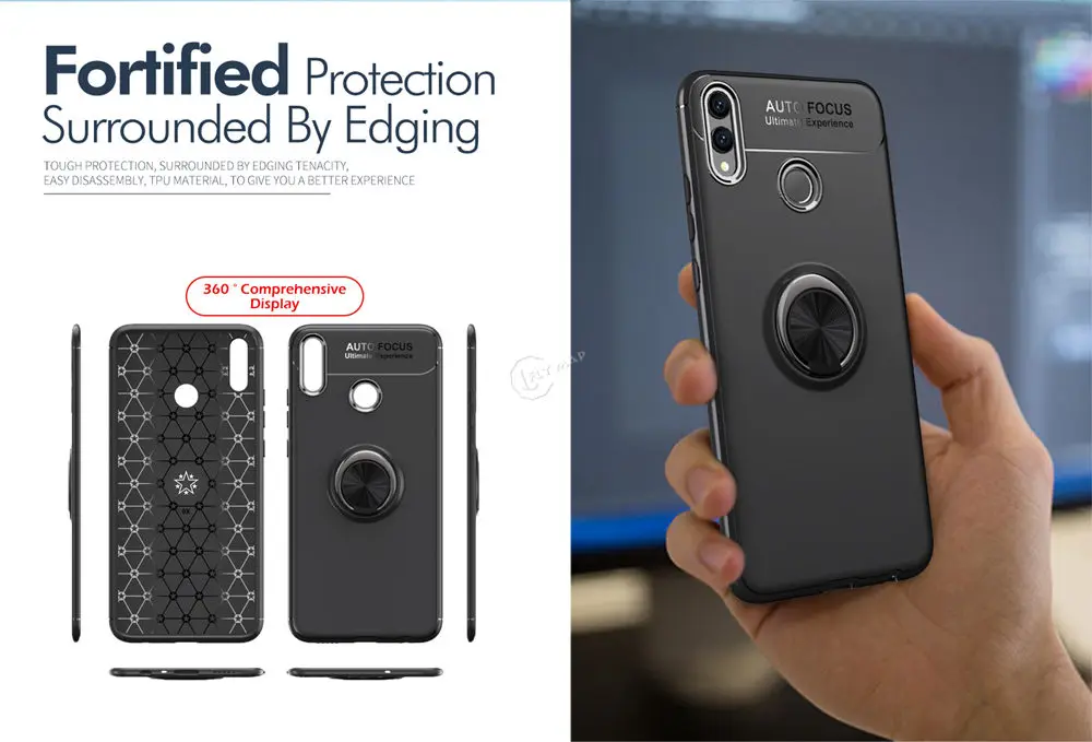 Чехол с металлическим кольцом для Huawei Honor 8X X8 JSN LX1 L21 L22 силиконовый чехол телефона