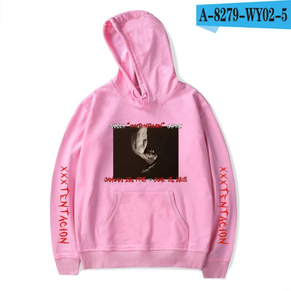 PINK Новое поступление XXXTentacion толстовки для мужчин и женщин Повседневный пуловер уличная Толстовка Sudadera Hombre Harajuku мужская толстовка с капюшоном женские топы - Цвет: PINK