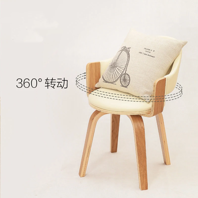 Твердый деревянный шарнир офисный стул компьютерный домашний кофейный из ткани