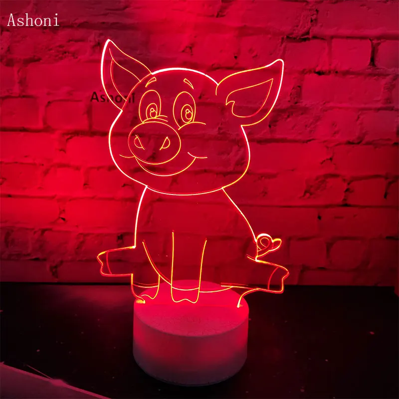 

Cartoon Moana 3D LED Table Lamp Touch Colorful 7 Color Change Acrylic Night Light Pig Decorative Lamp Kids Gift