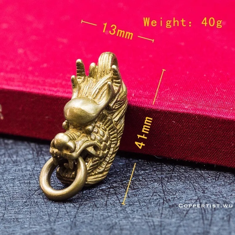 Coppertist. Wu Китайский единорог в мифическое дикое животное латунь фигурка металлические брелки для ключей ключи от машины брелки китайский Kylin Pendan