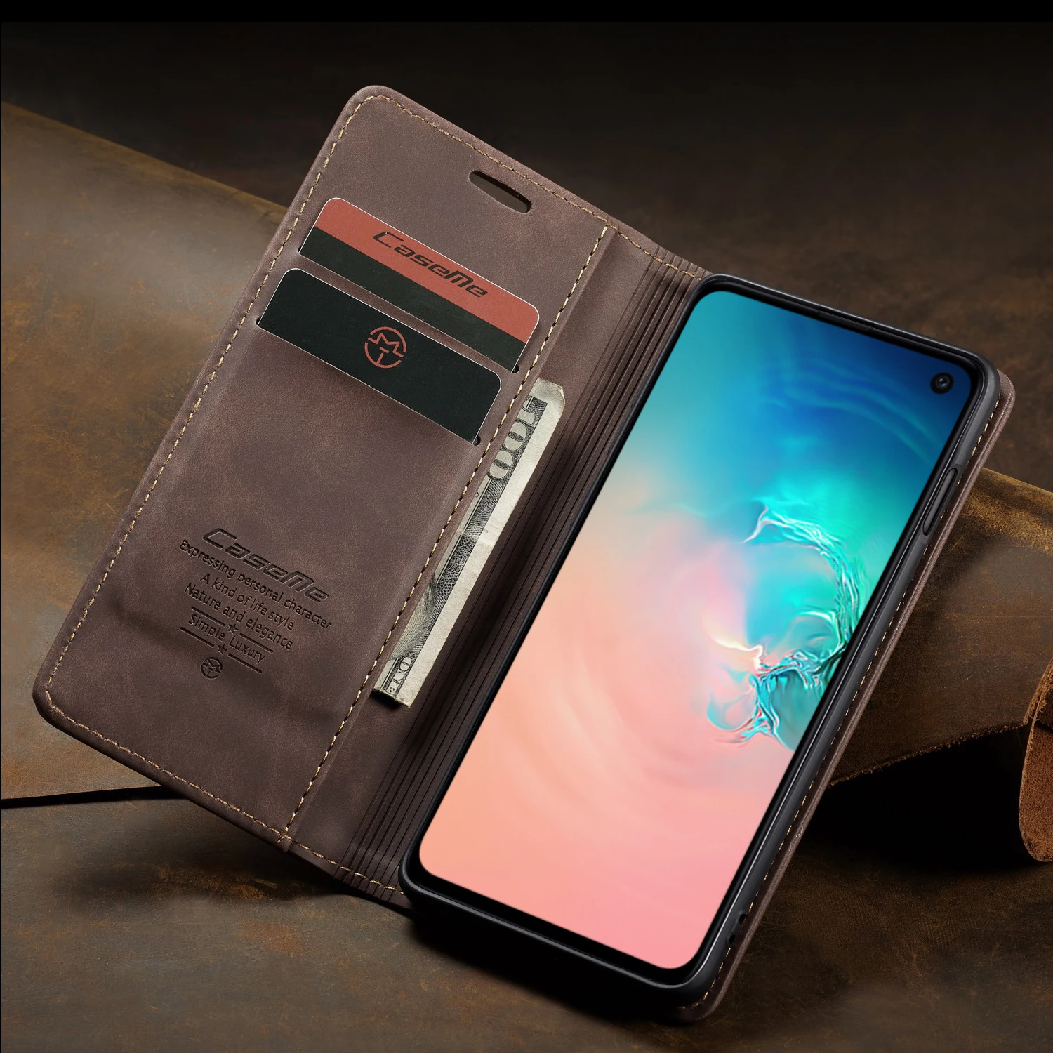 Роскошный Магнитный кожаный чехол для телефона, сумки для samsung S8 S9 S10 Note10 Plus 5G, винтажный флип-чехол для телефона Galaxy A30 A40 A50 A70