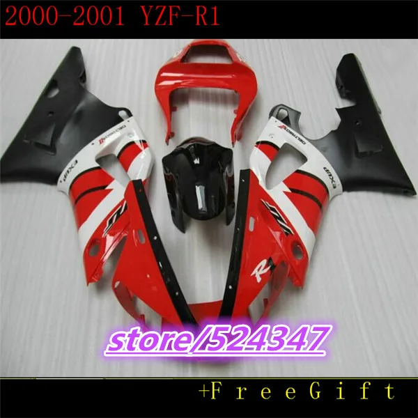 

Hey-replace Fairings fit for YZF R1 2000 2001 year Red white YZFR1 00 01 bodywork fairing kit parts for Yamaha