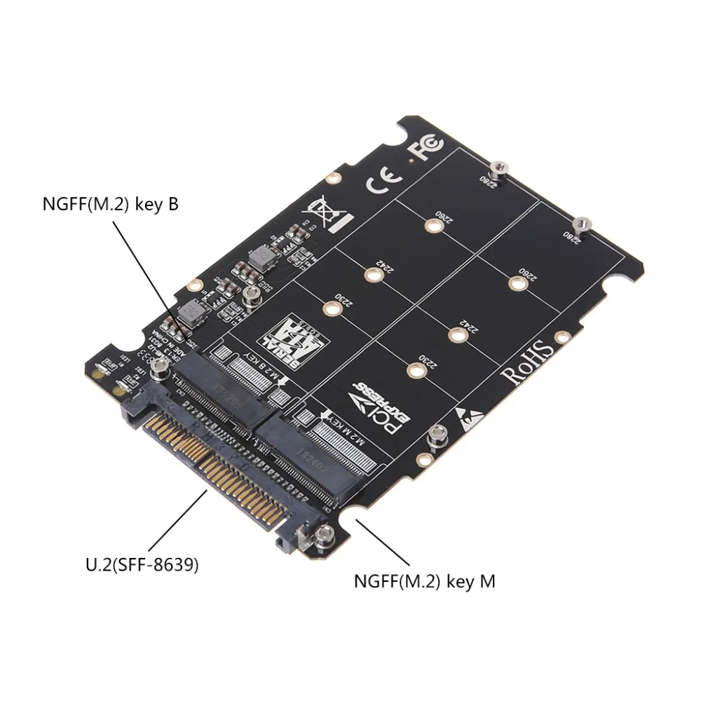 2 в 1 м. NVMe SATA Bus NGFF SSD PCI e U.2 SFF 8639 адаптер PCIe M2 конвертер настольный