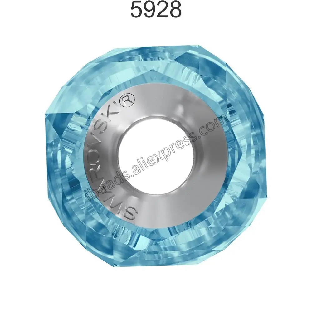 Aquamarine 202 1 шт.) Кристалл от Swarovski 5928 BeCharmed спираль бисера Австрийские свободные бусины Стразы для браслета ожерелья - Цвет: Aquamarine 202