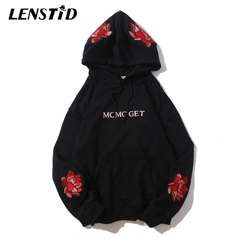 LENSTID 2019 Harajuku городская уличная Толстовка с вышивкой для мужчин в японском стиле