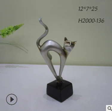 Современные домашние ремесла простые смолы Lucky Cat украшения гостиной ТВ шкаф вина украшения - Цвет: B copper