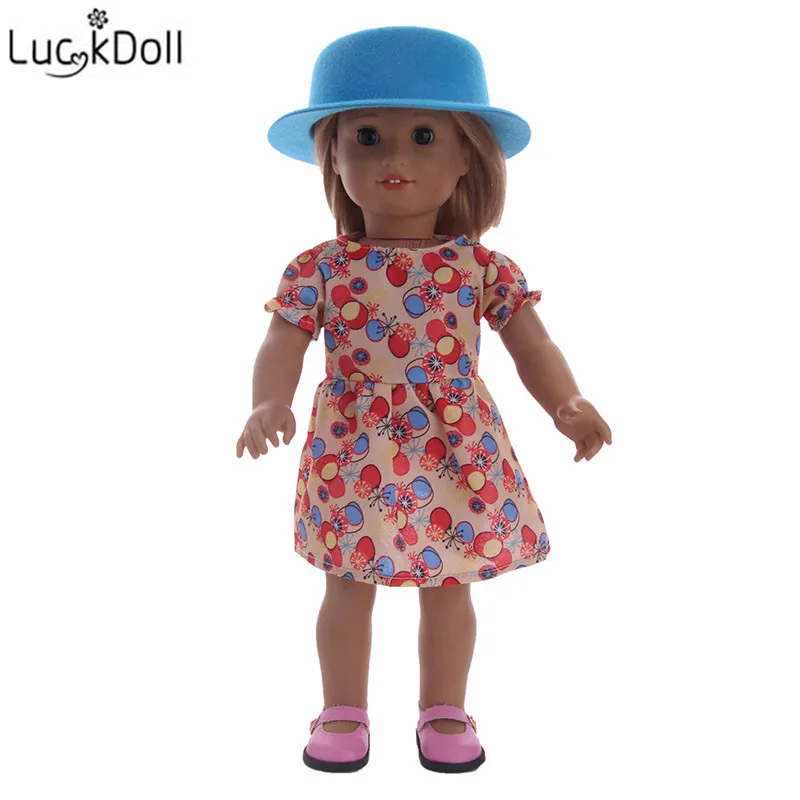 LUCKDOLL модные новые конфетного Цветной шерсть с плоским верхом шапка аксессуары для игрушечной куклы для 18 дюймов американская кукла лучший подарок