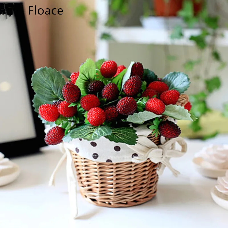 

Floace Strawberry fruit rose flowers decoration flowers artificial flowers set