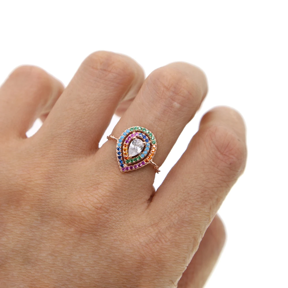 FR модные брендовые украшения AAA цвет полный кубический цирконий розовое золото