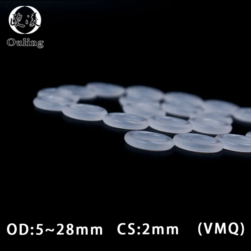 Белое резиновое кольцо из силикона/VMQ уплотнительное кольцо уплотнения 2 мм Толщина 5/6/7/8/9/10/11/12/13/14~ 28 мм OD силиконовые уплотнительное кольцо уплотнение шайба