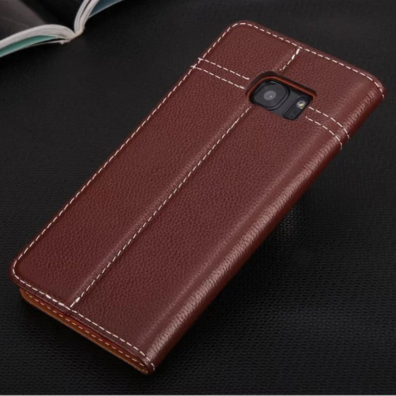 Роскошный высококачественный чехол бумажник из натуральной кожи с магнитной