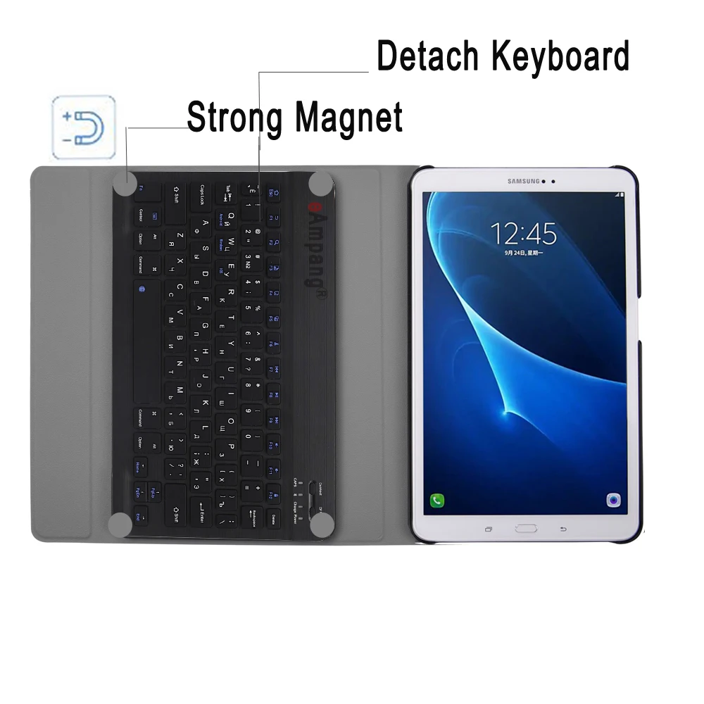 Чехол с русской клавиатурой для samsung Galaxy Tab A A6 10,1 SM-T580 SM-T585 T580 T585, кожаный чехол для планшета, bluetooth-клавиатура