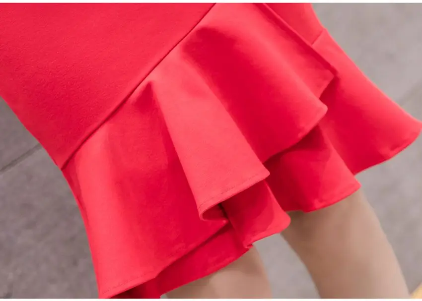 SEXMKL Faldas Mujer Moda Весна Лето юбки женские Высокая талия оборки черная юбка красная офисная юбка карандаш размера плюс Jupe