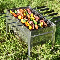 Free shipping 6PCS Wooden Barbecue Skewers Set w/Oxford Bag Long Barbecue Fork Shish Kebob Skewers For Beef Chicken Meat 21.6in