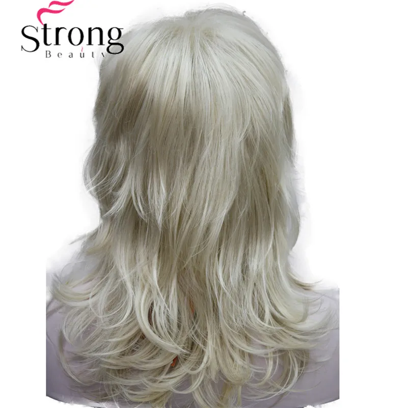 StrongBeauty Длинный Мягкий Лохматый слоистый цвет красного вина Омбре Классический колпачок полный синтетический парик женские парики - Цвет: 613 Light Blonde