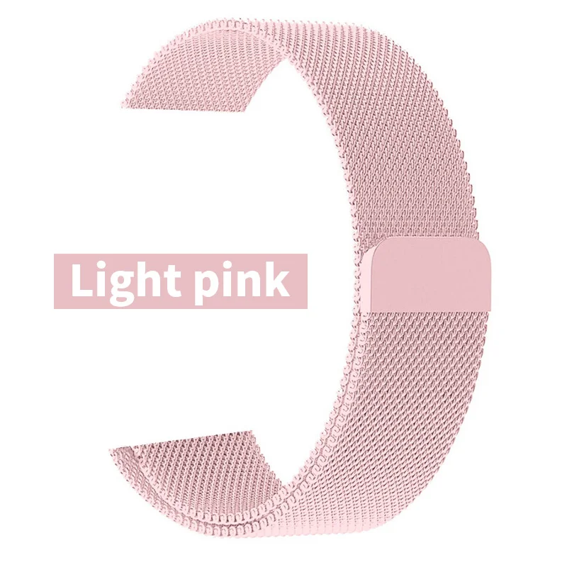 Light Pink Светильник с розовой Миланской петлей, 40, 44 мм, ремешок для Apple Watch, серия 5, 4, браслет для девочек, женский браслет, I phone Watch Series 2, 3 полосы - Цвет ремешка: Light Pink