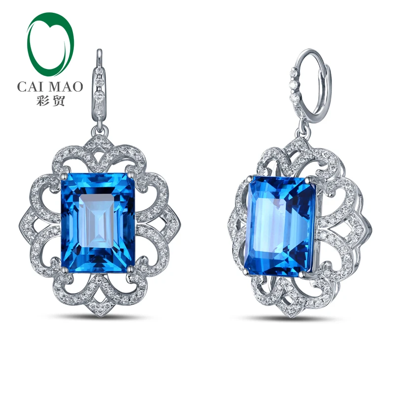 Женские серьги из белого золота 10 х13 мм с изумрудом | Украшения и аксессуары