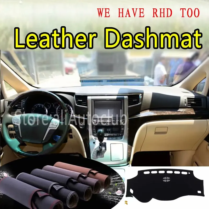 Для Toyota Alphard Vellfire AH20 2009 2015 кожаный Dashmat крышка приборной панели Даш коврик от