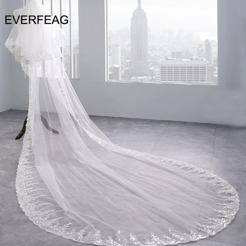 Фата свадебная двухслойная Длинная с гребнем 3 м|long bridal veil|wedding veil with combwedding |