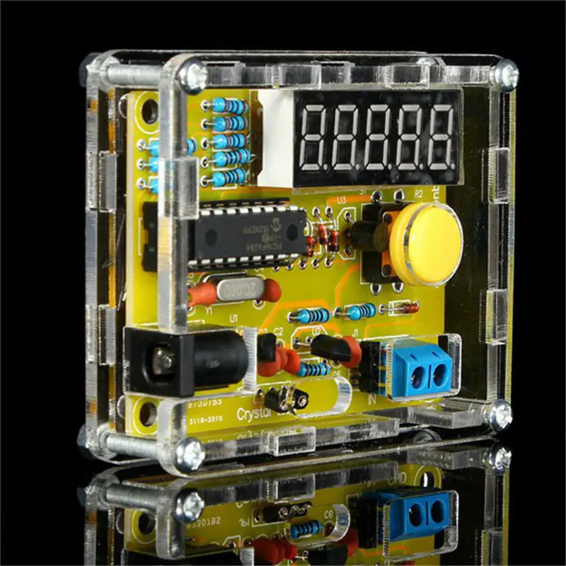 DIY индикаторное 1Hz 50 МГц с украшением в виде кристаллов счетчик Корпус комплект