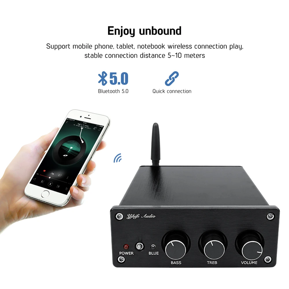 AIYIMA 2 1 Bluetooth 5 0 звуковые усилители TPA3255 усилитель сабвуфера 150Wx2 + 325 Вт Класс D Hi Fi
