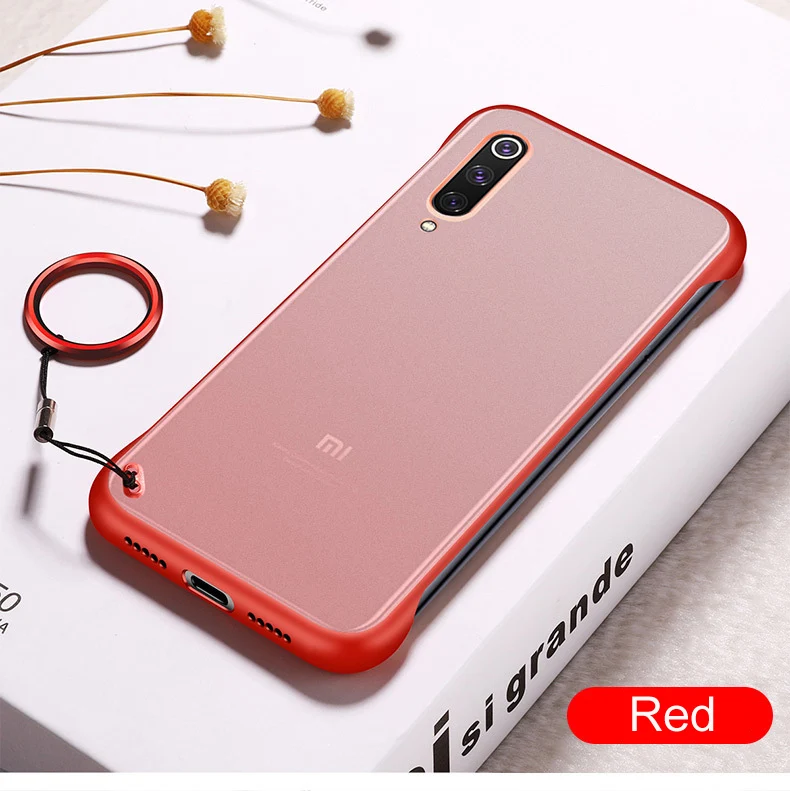 red Для Xiao mi 9 mi 9 Red mi K20 Pro Чехол-Бампер Жесткий ПК прозрачный Гибридный чехол с кристаллами для xiaomi mi 9 se с металлическим кольцом для пальца - Цвет: red